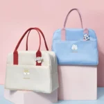 Thickened Portable Thermal Lunch Bag Waterproof Large Capacity Bento Bag With Badge - Image 2