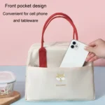 Thickened Portable Thermal Lunch Bag Waterproof Large Capacity Bento Bag With Badge - Image 5