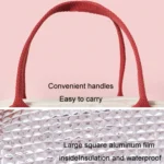 Thickened Portable Thermal Lunch Bag Waterproof Large Capacity Bento Bag With Badge - Image 8