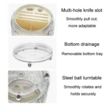 Kitchen Swivel Shelf Multifunctional Household Knife And Chopsticks Storage Rack - Image 4