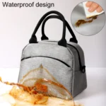 FRISCHE Portable Handheld Insulated Lunch Pack Outdoor Picnic Large Capacity Bento Bag - Image 7