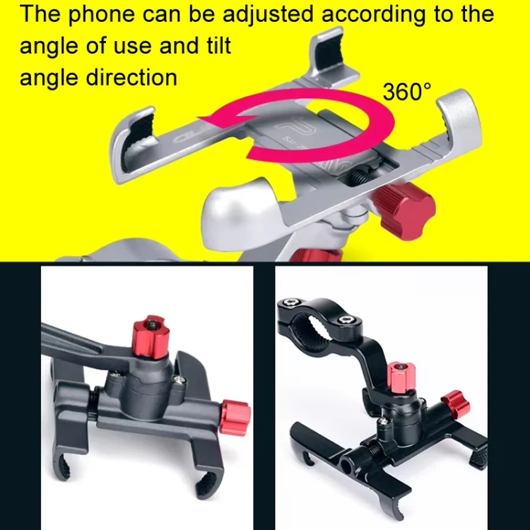 TBD06051989_B4.webp PROMEND Aluminum Alloy Cell Phone Holder Adjustable Angle Rotating Motorcycle Navigation Support - Image 5