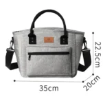 FRISCH Portable Handheld Insulated Lunch Pack Outdoor Picnic Thicked Bento Bag - Image 3