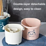 Multifunctional Household Chopsticks Spoon Storage Rack Double-layer Kitchen Drain Holder - Image 4
