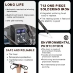 BAKU BA-898D+ T12 Solder Station Adjustable Temperature Electric Digital Soldering Iron For Phone Repair - Image 5