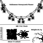 3m Halloween Honeycomb Garland Pendant Spider Bat Party Flag Scene Layout Props - Image 3