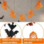 3m Halloween Honeycomb Garland Pendant Spider Bat Party Flag Scene Layout Props - Image 4