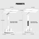 Double Head Horizontal Desk Lamp 3 Light Color Reading Lamp - Image 10