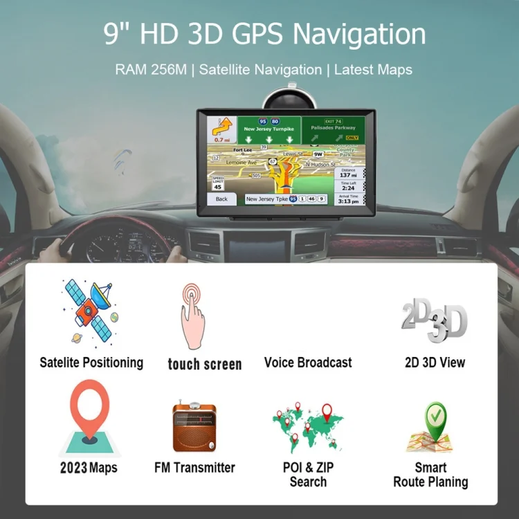 TBD06052120_B5.webp 9 Inch 8G/256M Car GPS Navigator With Large Screen Capacitive Bluetooth Map - Image 6