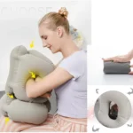 Portable Press Inflatable Pillow Lumbar Support Cusion Airplane Sleeping Pillow - Image 4