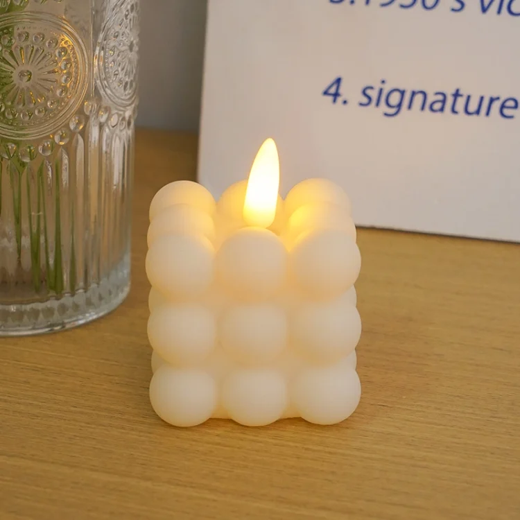 LED Geometry Electronic Candle Light Bedroom Atmosphere Ornaments Photo Props