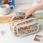 Large Capacity Waterproof Multi-layer Stationery Bag Transparent PVC Pencil Case - Image 7
