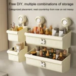 Suction Cup Wall Mounted Bathroom Shelf Drainage Detachable Storage Rack Hanging Basket - Image 4