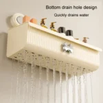 Suction Cup Wall Mounted Bathroom Shelf Drainage Detachable Storage Rack Hanging Basket - Image 7