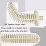 3 In 1 No Punch Wall Mounted Toilet Brush Household TPR Bristles Bathroom Cleaning Brush With Base - Image 6