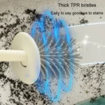 3 In 1 No Punch Wall Mounted Toilet Brush Household TPR Bristles Bathroom Cleaning Brush With Base - Image 7