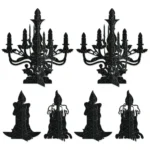 Halloween Decoration 3D Candlestick Ornament Haunted House Table Arrangement Ghost Festival Supplies