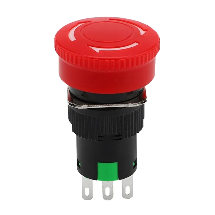 TBD0605220001.webp 16mm Mounting Hole Emergency Stop Switch Mushroom Type Self-Locking Pushbutton Switches - Image 1