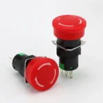 16mm Mounting Hole Emergency Stop Switch Mushroom Type Self-Locking Pushbutton Switches - Image 2