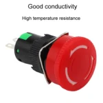 16mm Mounting Hole Emergency Stop Switch Mushroom Type Self-Locking Pushbutton Switches - Image 4