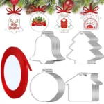 10pcs Clear Acrylic Christmas Decoration Hangers DIY Blank Xmas Tree Ornament With Rope - Image 2