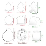 10pcs Clear Acrylic Christmas Decoration Hangers DIY Blank Xmas Tree Ornament With Rope - Image 3