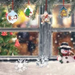 10pcs Clear Acrylic Christmas Decoration Hangers DIY Blank Xmas Tree Ornament With Rope - Image 5