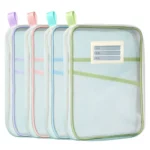 A4 Clear File Bag Student Books Stationery Storage Bag Thickened Mesh Zipper Pouch - Image 3