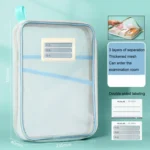 A4 Clear File Bag Student Books Stationery Storage Bag Thickened Mesh Zipper Pouch - Image 4