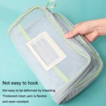 A4 Clear File Bag Student Books Stationery Storage Bag Thickened Mesh Zipper Pouch - Image 7