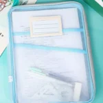 A4 Clear File Bag Student Books Stationery Storage Bag Thickened Mesh Zipper Pouch - Image 8