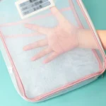 A4 Clear File Bag Student Books Stationery Storage Bag Thickened Mesh Zipper Pouch - Image 9
