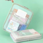 A4 Clear File Bag Student Books Stationery Storage Bag Thickened Mesh Zipper Pouch - Image 10