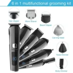 6 in 1 Men Waterproof Electric Hair Trimmer Kit Nose Trimmer, Mustache Trimmer Body Shaver - Image 2