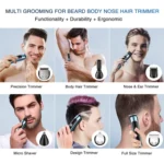 6 in 1 Men Waterproof Electric Hair Trimmer Kit Nose Trimmer, Mustache Trimmer Body Shaver - Image 6