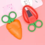 2pcs /Pack Cute Vegetable And Fruit Shape Children Paper Cutting Round Head Scissors - Image 4