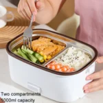 Electric Lunch Box Stainless Steel Lining Plug-in Heating Bento Box - Image 2