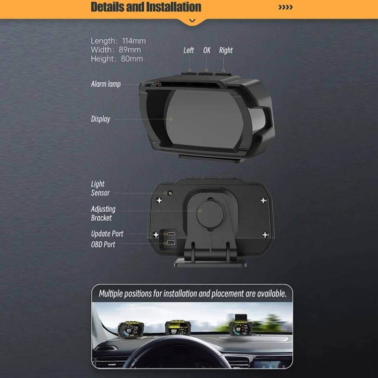 TBD06052263_B4.webp HUD Head-up Display OBD LCD Mileage Speedometer - Image 5