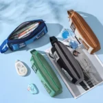 Retro Triangle Design Double-layer Handheld Pencil Case Student Stationery Bag - Image 7