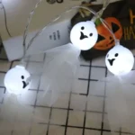 Halloween Fabric Ghost String Lights LED Scary Ghost Festival Indoor Decoration Ambient Lamp - Image 4