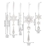Christmas Acrylic Clear Pendant Snowflake Icicle Crystal Ornaments Xmas Tree Hanging Decoration - Image 3