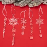 Christmas Acrylic Clear Pendant Snowflake Icicle Crystal Ornaments Xmas Tree Hanging Decoration - Image 5