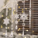 Christmas Acrylic Clear Pendant Snowflake Icicle Crystal Ornaments Xmas Tree Hanging Decoration - Image 6