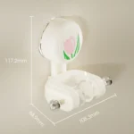 Bathroom No-Punch Suction Cup Showerhead Holder Tulip Shower Hanger - Image 3