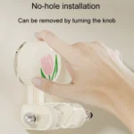 Bathroom No-Punch Suction Cup Showerhead Holder Tulip Shower Hanger - Image 7