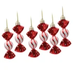 6pcs /Box Candy Christmas Tree DIY Ornaments New Year Xmas Gifts Christmas Ball Decoration