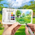 Mini Portable Watercolor Acrylic Box For Sketching - Image 3