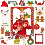 Christmas Party Decoration Children Adults Quirky Photo Frame Handheld Photo Props - Image 2