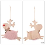 Christmas Tree Wooden Plush Elk Pendant Festival Decorations - Image 3