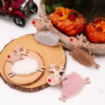 Christmas Tree Wooden Plush Elk Pendant Festival Decorations - Image 5